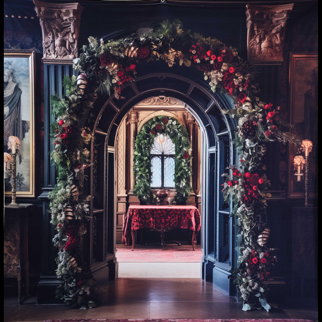 Victorian Holiday Arch Backdrop